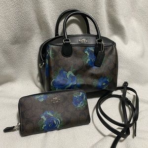 Coach Minnie Bennett jumbo floral satchel set